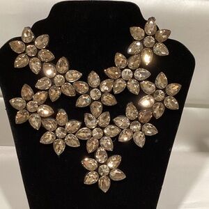 Elegant Gold Floral Statement Necklace